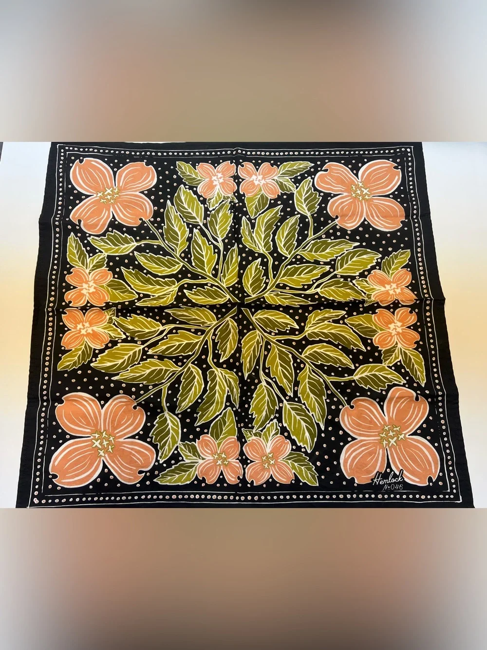 Bandana with Peach Floral Print